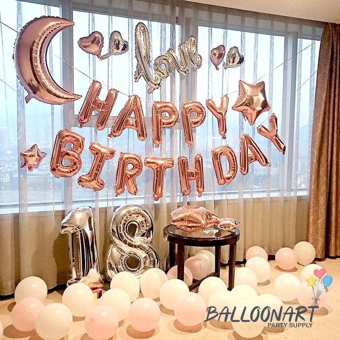 

Terlaris HAPPY BIRTHDAY BULAN & LOVE SAMBUNG DEKORASI SET/BALON FOIL ROSE GOLD SALE