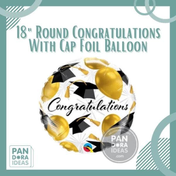 

Terlaris 18" Round Congratulations With Cap Foil BalloonBalon Foil Graduation SALE