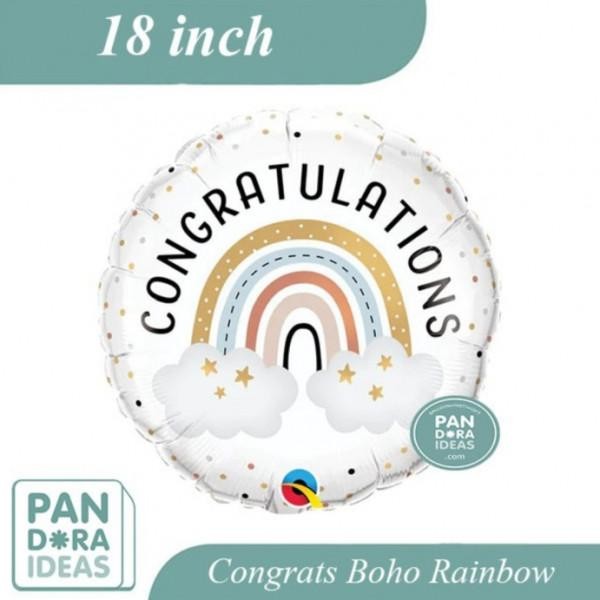 

Terlaris 18 inch Congrats Boho Rainbow Qualatex / Balon Foil Wisuda SALE