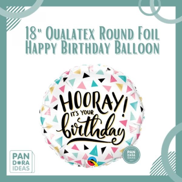 

Terlaris 18" Qualatex Round Foil Happy Birthday Balloon / Balon Foil Bulat HBD SALE