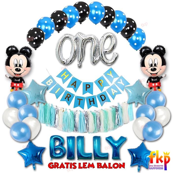 

Terlaris FUN KIDS PARTY Paket Dekorasi One Year Ultah Pertama tema Mickey SALE