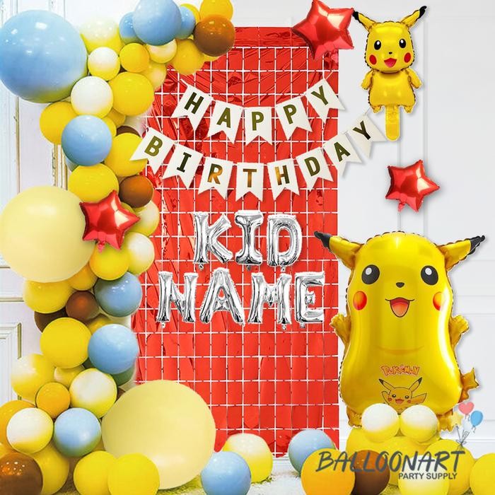

Terlaris PIKACU GARLAND DECORATION/DEKORASI ULTAH POKEMON/BALON FOIL BIRTHDAY ANAK SALE