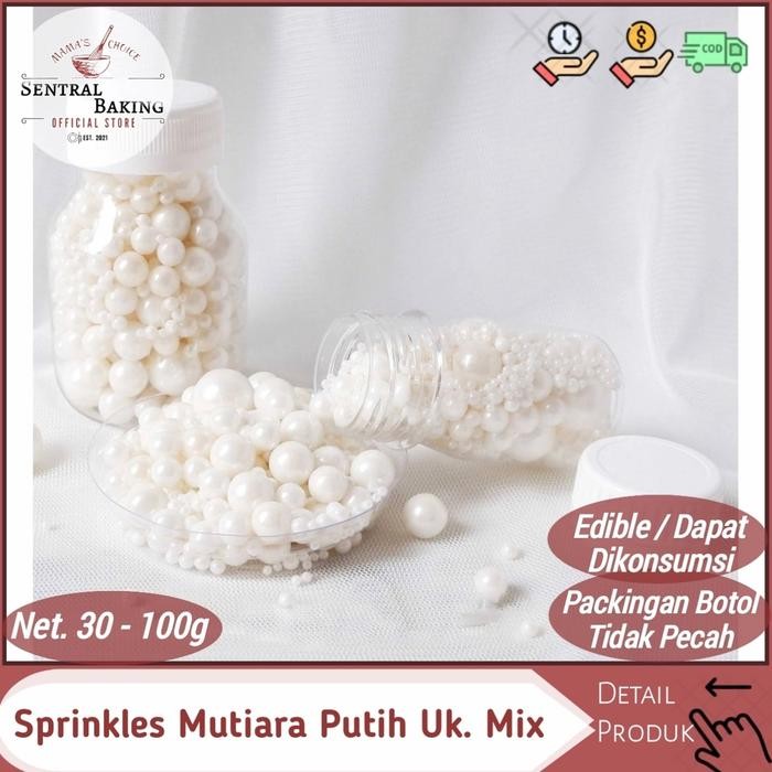 

Lecy.store2 Sprinkle Kue Mutiara Putih Mix 2 / Springkel Kue Springkle Pearl Hias