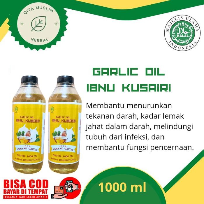 

GARLIC OIL IBNU KUSAIRI 1000 ML Minyak Bawang putih original
