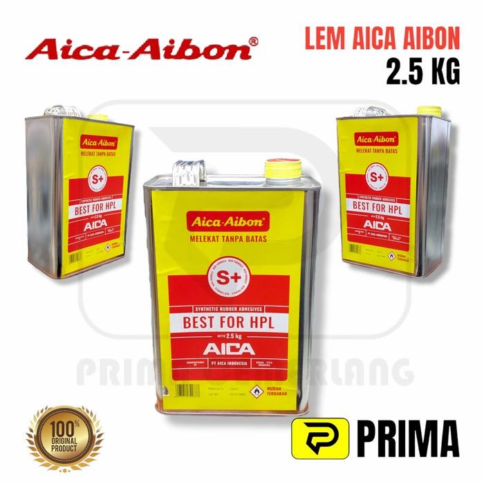 LEM AICA AIBON 7 S+ 2.5 KG Lem Kuning HPL Kayu Karet Busa Kulit