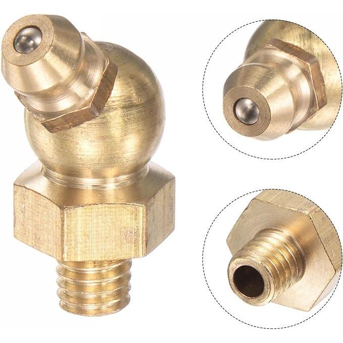 nepel gemuk bengkok 45 deg brass nipple grease neple gris naple grease