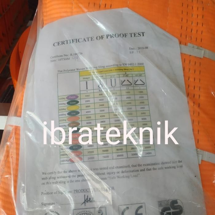 Webbing Sling 10 Ton x 10 meter