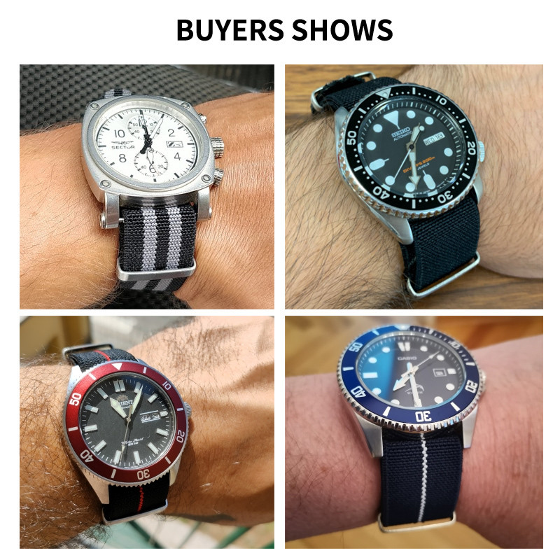 IMPORT 60'S FRENCH ARMY WATCH STRAP FOR NYLON WATCHBAND FOR ROLEX SEIKO TUDOR ROLEX BLACK GREEN