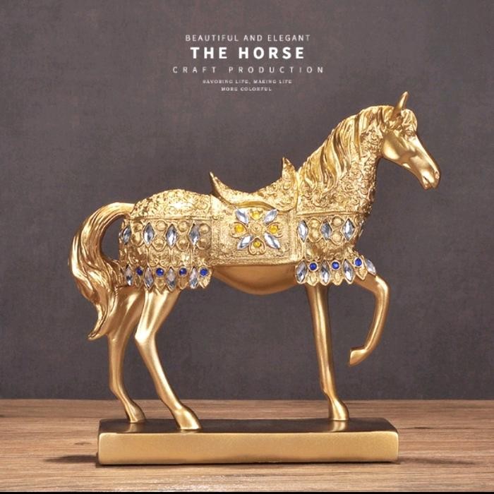 Pajangan Patung Kuda keberuntungan Ornament resin/Dekorasi hias meja *