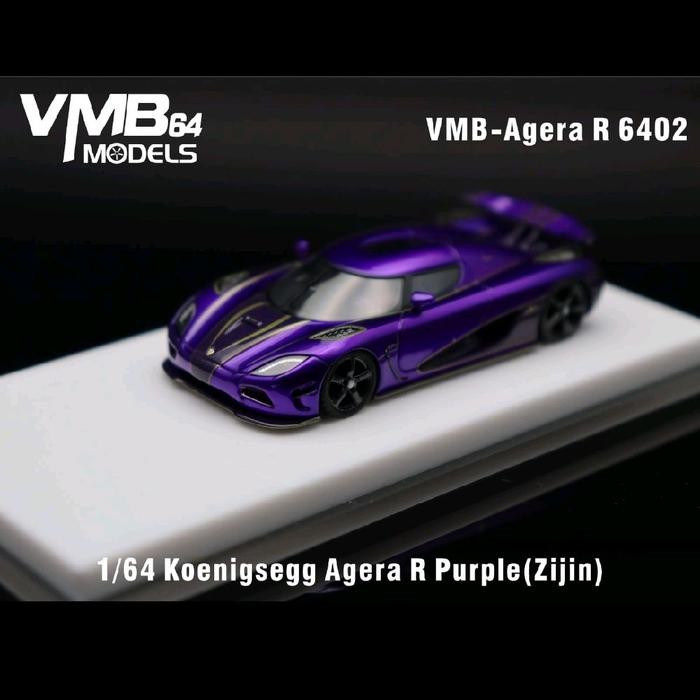 Resin Model Car VMB 1/64 koenigsegg Agera R Purple