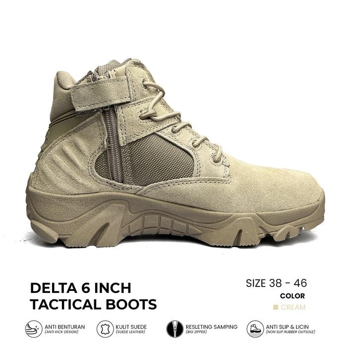 Saint Barkley - Sepatu Tactical Delta 6 Inch Cordura Boots Hitam Shoes Combat Boots Delta Sepatu