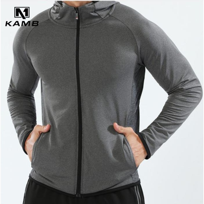 Saint Barkley - Kamb Zipper Jaket Gym Pria Running Hoodie Pria Lengan Panjang Sport