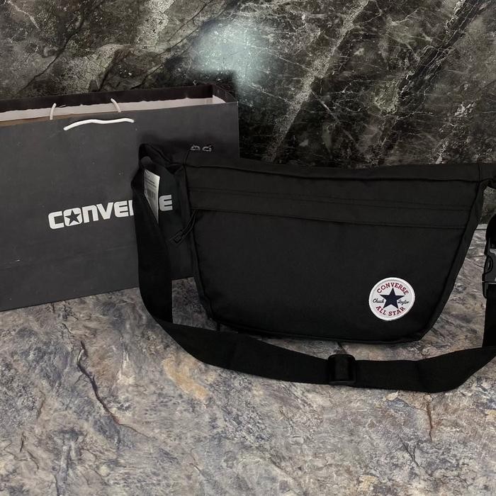 

UE636 Slingbag Converse Black Mesengger Original Free Paperbag Converse FREE ONGKIR