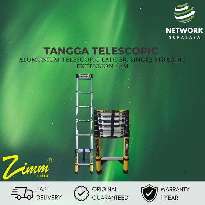 ZIMMLINK TANGGA TELESCOPIC ALUMINIUM SINGLE STRAIGHT EXTENSION - ALUMINIUM TELESCOPIC LADDER ZIMM