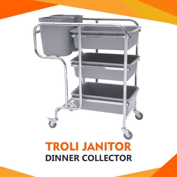 Troli Piring Kotor / Troli Restoran / Dish Collect Trolley