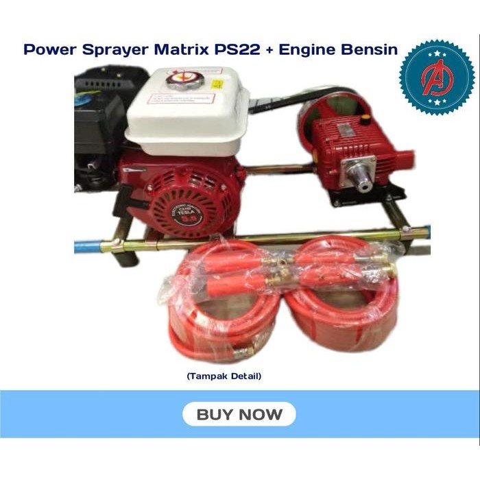 Mesin Power Sprayer Steam Cuci Mobil & Motor Matrix Ps22 + Engine Bensin / Dinamo Motor Listrik.