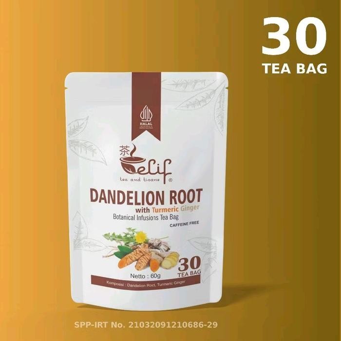 

Lecy.store2 ELIF TEA AND TISANE Dandelion Root Turmeric Ginger Herbal Tea for Liver Cleanse isi 30