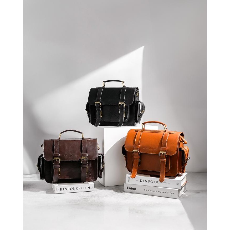 

GN968 Kenes Leather Tas Selempang Pria Wanita Sling Bag & Hand bag Kulit Asli POST SMALL Nabati -