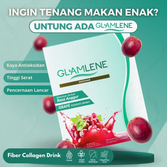 

Glamlene Minuman diet pelangsing & pencerah kulit BPOM Halal 1 box