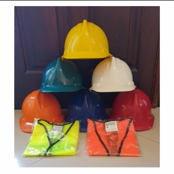 Helm safety proyek dan rompi jaring proyek (TERBAIK) (TERBARU) (TERMURAH)