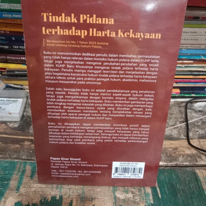 

SALE !!! TINDAK PIDANA TERHADAP HARTA KEKAYAAN BERDASARKAN UU NO 1 TAHUN 2023 READYY