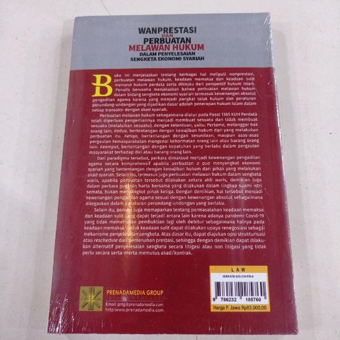 

SALE !!! BUKU WANPRESTASI DAN PERBUATAN MELAWAN HUKUM DALAM PENYELESAIAN SENGKETA EKONOMI SYARIAH.