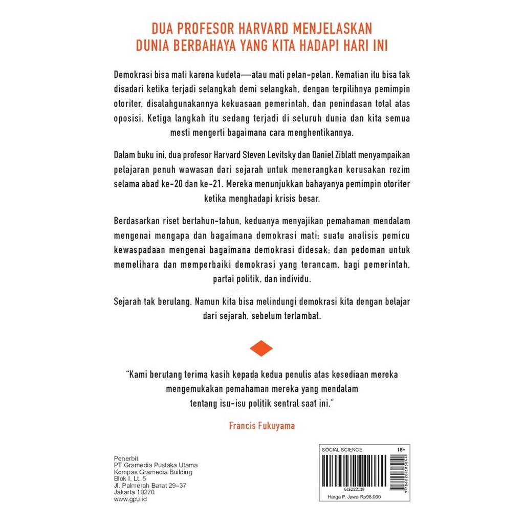 

SALE !!! BAGAIMANA DEMOKRASI MATI STEVEN LEVITSKY & DANIEL ZIBLATT READYY