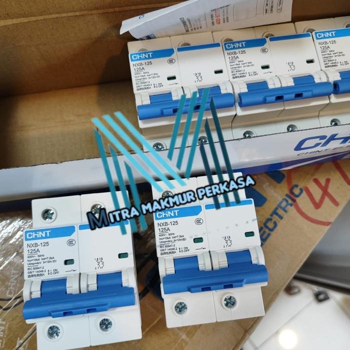 Mcb Chint 80A/100A/125A 2Phase 10Ka Chint Nxb-125 Baru New Mcb 2P