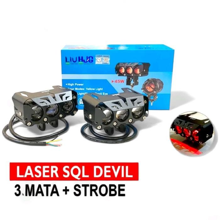 Lampu Projie Led Cree Foglamp Tembak Sorot Laser Foglamp Sql 3 Mata