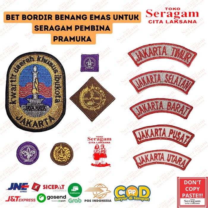 Bet / Badge / Att Bordir Benang Emas Seragam Pembina Pramuka *
