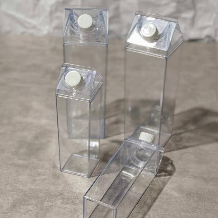 Botol Air Kulkas Minuman Bening Transparan Plastik Kaca Akrilik 1000Ml Sale