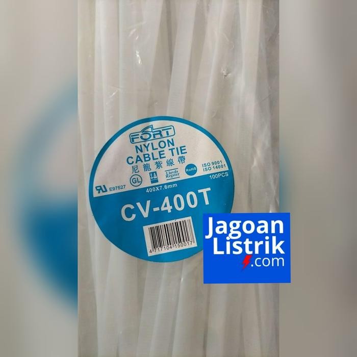 

Kabel Ties Cv 400 Fort 7.6Mm Gemuk Isi 100 Pcs ( Cable Tie / Ties )
