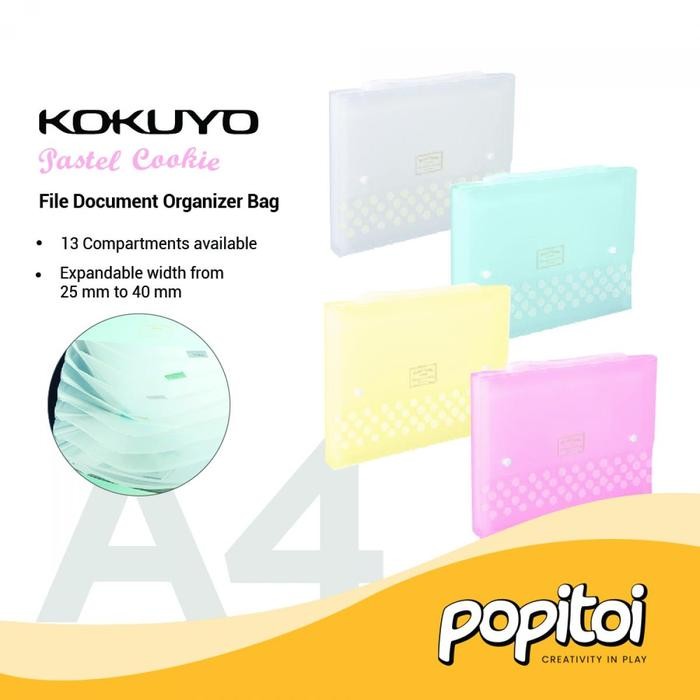 

Kokuyo Pastel Cookie File Document Organizer Bag A4