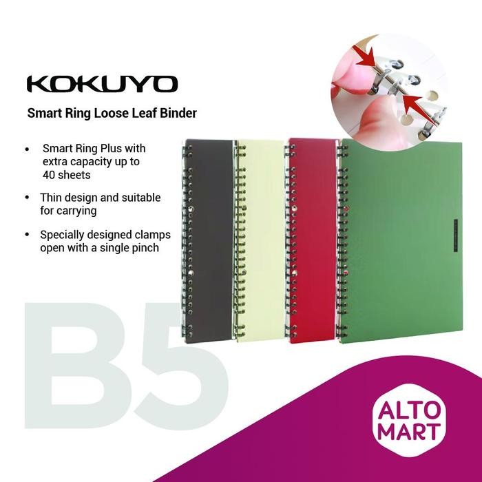

Kokuyo Smart Ring Loose Leaf Binder B5 Notebook Buku Tulis 360