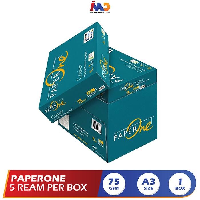

PaperOne Kertas A3 75gr Copier 1 Box (2500 lembar) Kertas HVS