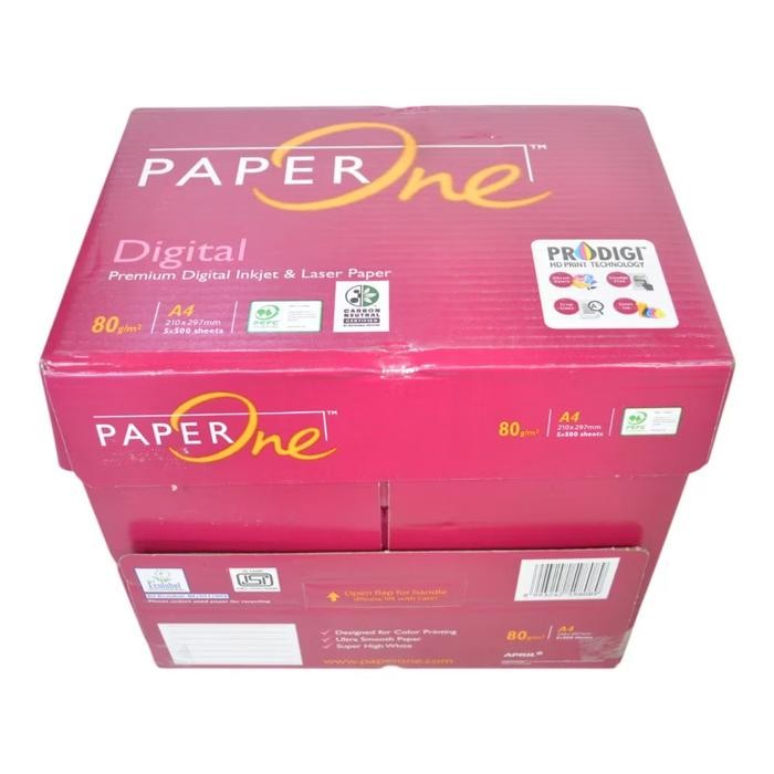 

Paper One A4 80 gram Merah / 1 box / isi 5 rim / kertas HVS
