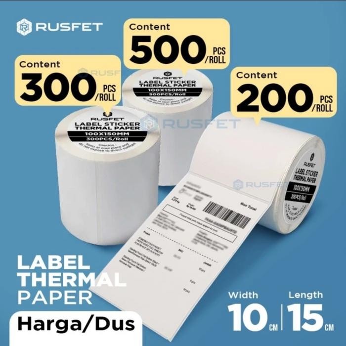 

LABEL THERMAL 100X150 KERTAS STIKER PRINTER BARCODE TERMAL (DUS)