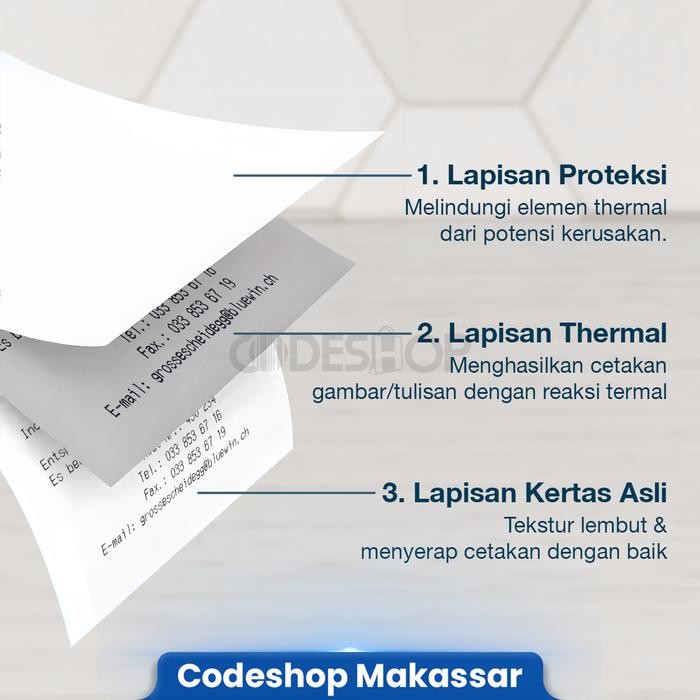

1 DUS - Kertas Thermal Codeshop 57x30 mm Struk Kasir 58 x 30