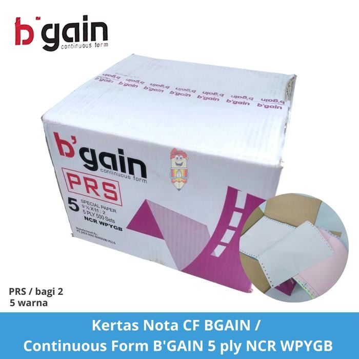 

Kertas Nota CF BGAIN / Continuous Form B'GAIN K5 PRS Warna 5 ply