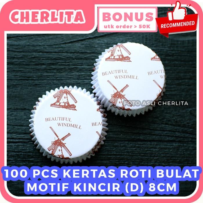 ID'' 100 PCS KERTAS ROTI PAPER CUP BREAD BULAT ALAS TATAKAN ROTI MANIS