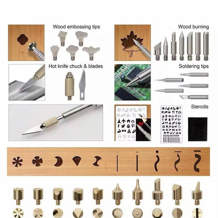 

28 In 1 Solder Alat Lukis Bakar Wood Burning Pen Pena Pyrography Set A