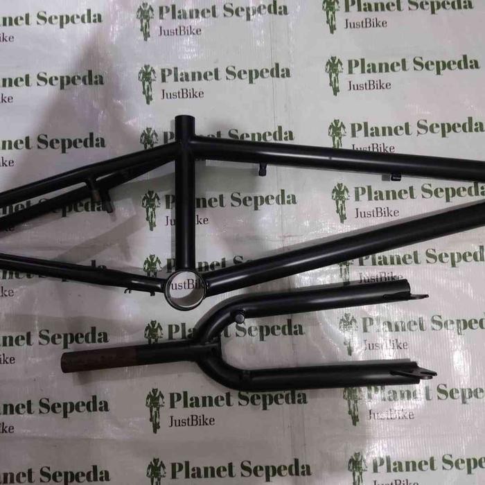 Frame Fork Bmx United Fury V-Brake Cross Hi-Ten Os Hitam Doff
