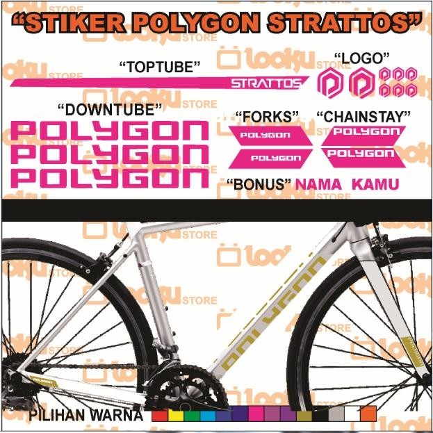 Stiker Sticker Polygon Sepeda Strattos Roadbike Frame