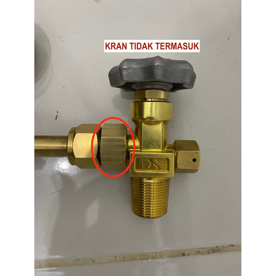 Cuci Gudang Nepel Adaptor Untuk Kran Co2/N2O Drat Kecil Ke Drat Luar 5/8