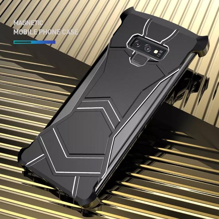 TERBARU R-JUST METAL CASE SAMSUNG NOTE 9 MAGNETIC ADSORPTION BLACK PANTHER TERMURAH