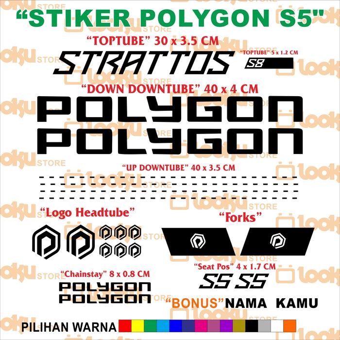 Best seller Stiker Polygon STRATTOS S5 decal sepeda roadbike Terlaris