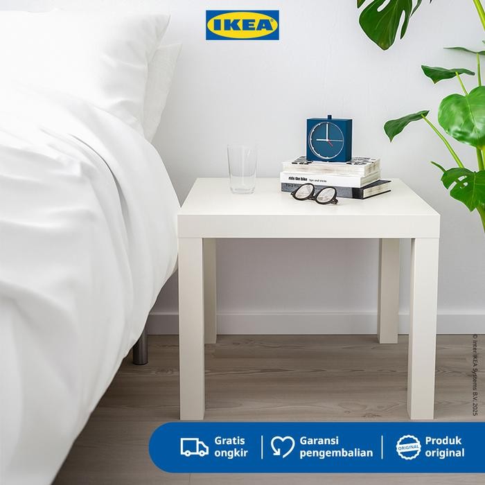 IKEA LACK Meja Kecil Samping Sofa Putih Minimalis 55x55 cm *