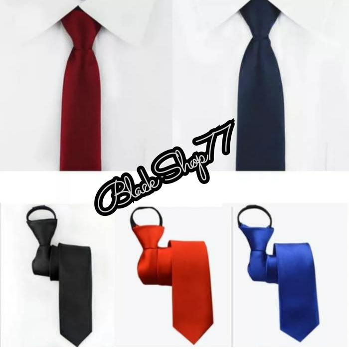 Dasi pria zipper Dasi resleting termurah-Hitam *