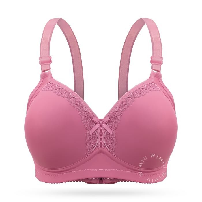 WIMIU BH Wanita Jumbo Bra Wanita Cup C D E Jumbo BH Tanpa Kawat Bra Beha Besar Busa Motif 100120 *