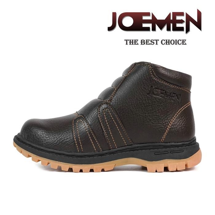 Sepatu Safety J 94 Proyek Ujung Besi Brand Lokal - Septy Shoes Boot - Septi Kerja Lapangan Kulit